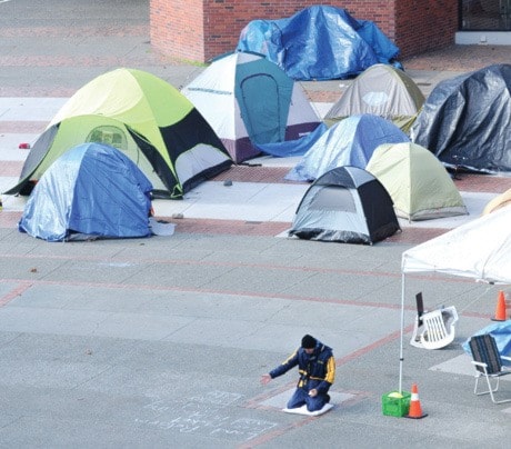Occupy Victoria Tent And Chalk