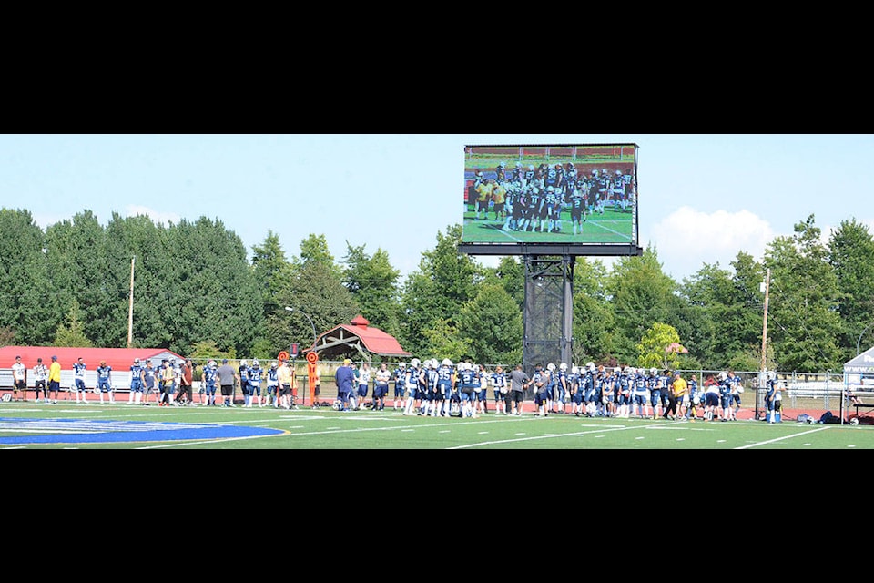 The Langley Rams versus the Westshore Rebels on Saturday afternoon. (Heather Colpitts/Langley Advance)