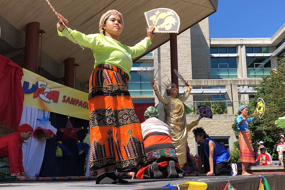 Dancers perform at Mabuhay Day, an event in downtown Victoria celebrating Filipino culture, on Saturday, June 15, 2019. (Kevin Menz/News Staff)