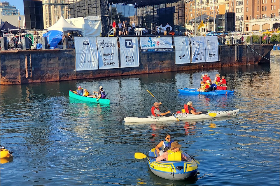 Kayakers enjoyed front row seats to the 30th annual Symphony Splash in Victoria’s Inner Harbour. (Jessica Williamson/Black Press Media)