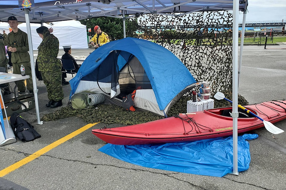 Equipment was set up during the Defence on The Dock event at CFB Esquimalt on Sept. 15 (Jessica Williamson/News Staff)