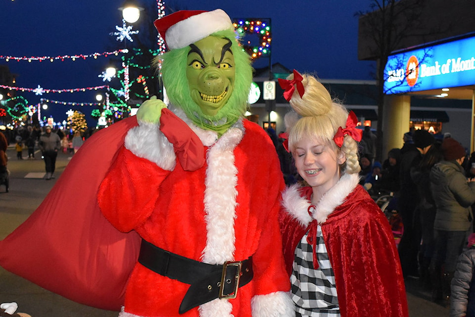 Thousands crowded Beacon Avenue to watch the 2019 edition of the Sidney Sparkles Christmas Parade followed by the Lighted Sail Past along Sidney’s waterfront. (Wolf Depner/News Staff)