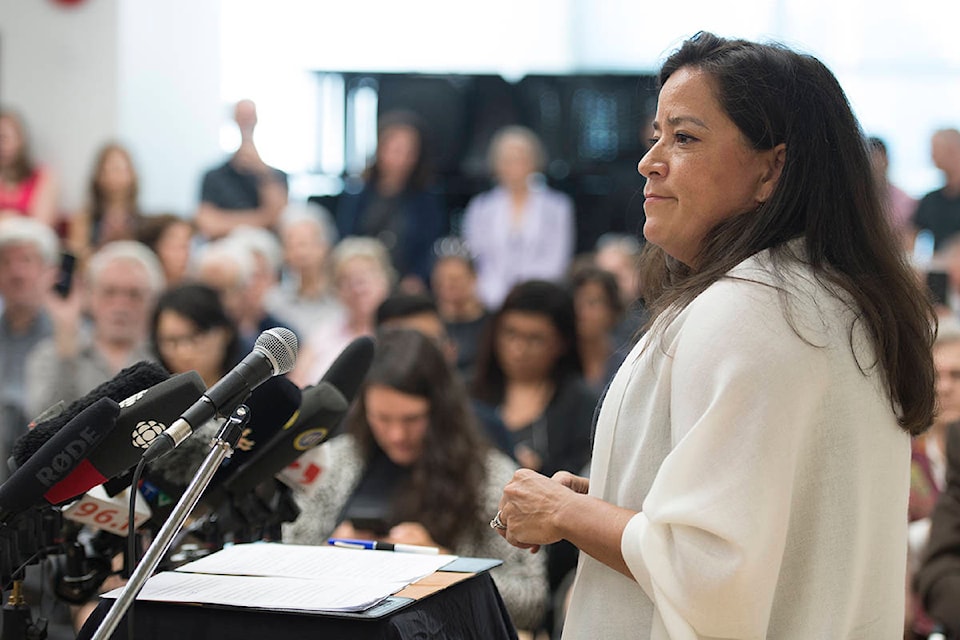 Jody Wilson-Raybould announces that she will run as a independent in the fall election during a news conference in Vancouver, Monday, May 27, 2019. THE CANADIAN PRESS/Jonathan Hayward
