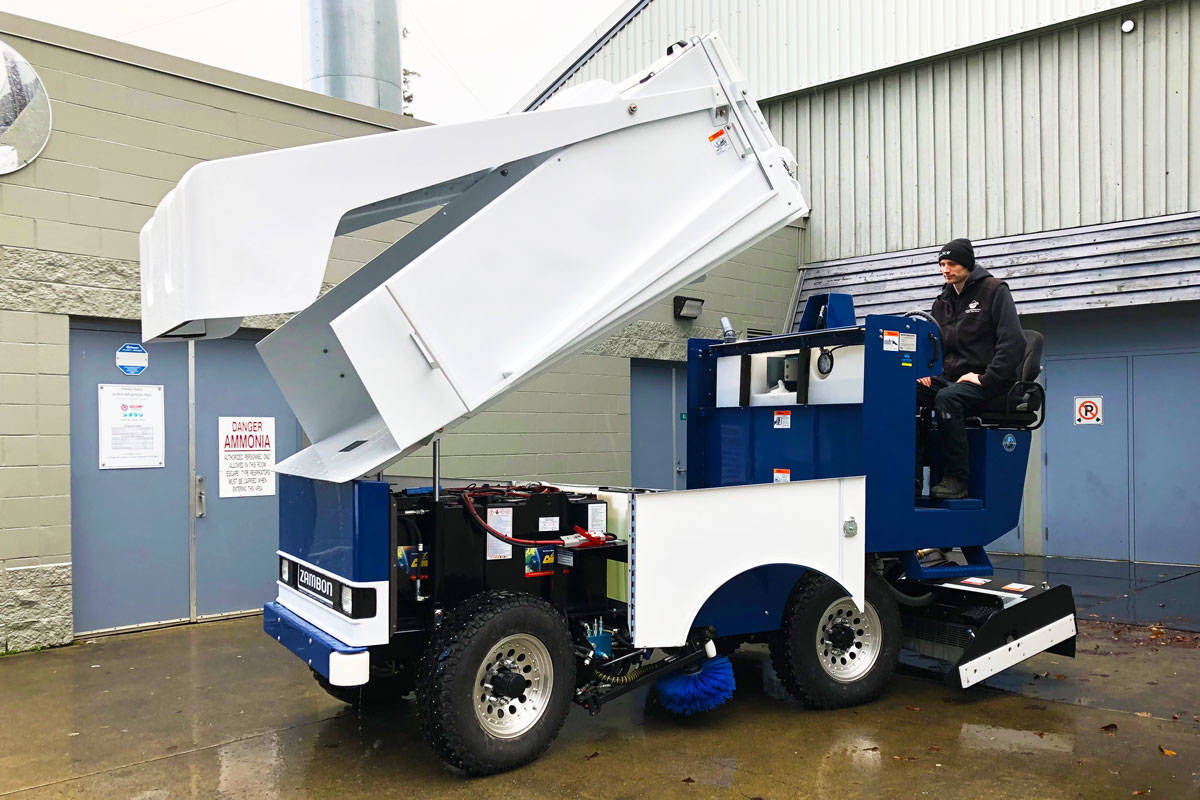Saanich swaps last propanepowered Zamboni for electric model Greater