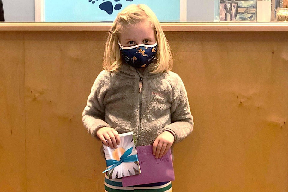 Seven-year-old Saanich resident Charlotte Steel raised $500 for the Victoria Humane Society by selling greeting cards featuring her nature photography during the pandemic. (Photo courtesy Rebecca Steele)