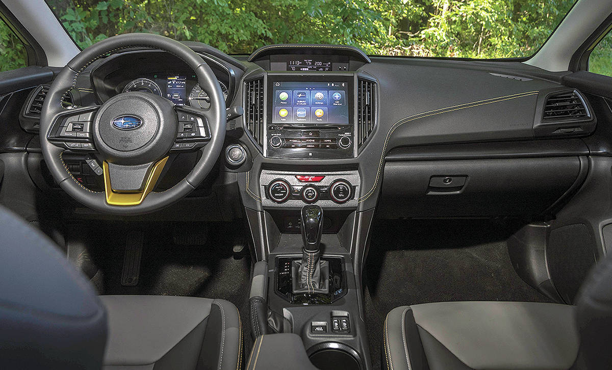 The faux-leather interior of the new Sport model is water repellent. Other goodies include the X-Mode system with drive settings to handle various traction situations. Note that the manual transmission is not available with the Sport because this model comes with the 2.5-litre engine. PHOTO: SUBARU