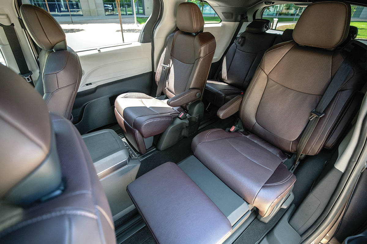 The optional second-row bucket seats recline and also have footrests. PHOTO: TOYOTA