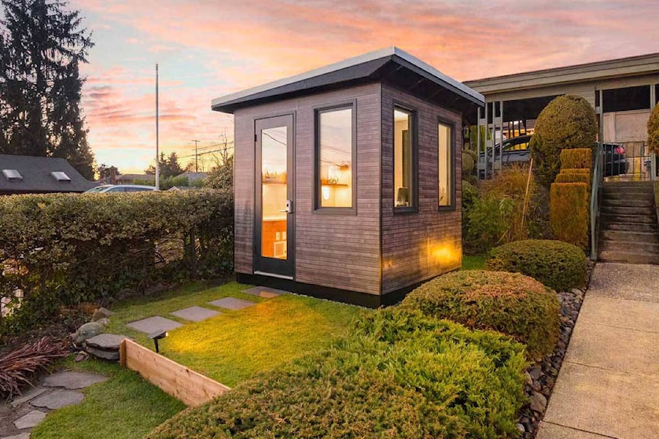New Westminster TV production designer, Rick Whitfield, has designed an office in a box for British Columbians in need of a private workspace. (BC Box Office photo)
