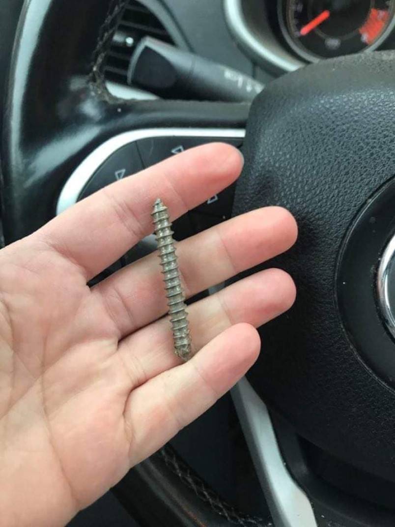 Screws have also been used by the vandal to damage the tires of vehicles driven by staff at Ponderosa Lodge. (Yanina Yaretz photo)