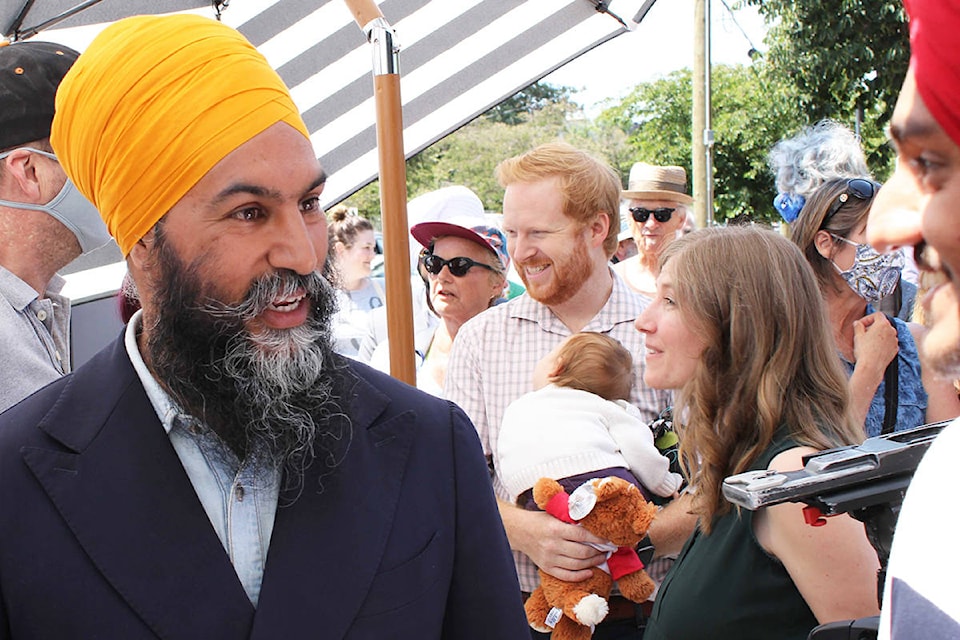 After speaking in the Cowichan Valley on Thursday, federal NDP leader Jagmeet Singh continues his cross-Canada tour with a stop in Victoria Friday. (Kevin Rothbauer/Citizen)
