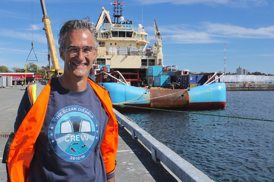 Joost Dubois, Ocean Cleanup’s head of communications, at Ogden Point on Sept. 8. (Jake Romphf/News Staff)