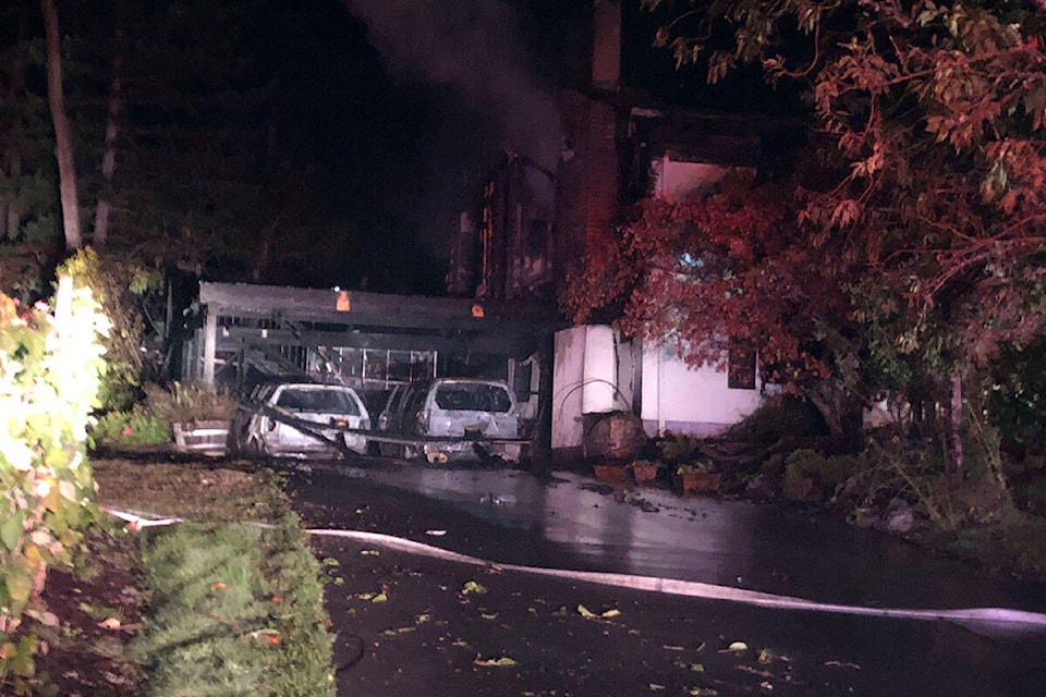 An Aboyne Avenue home was significantly damaged by a fire Sept. 23, but no one was injured. (Courtesy Sidney Volunteer Fire Department)