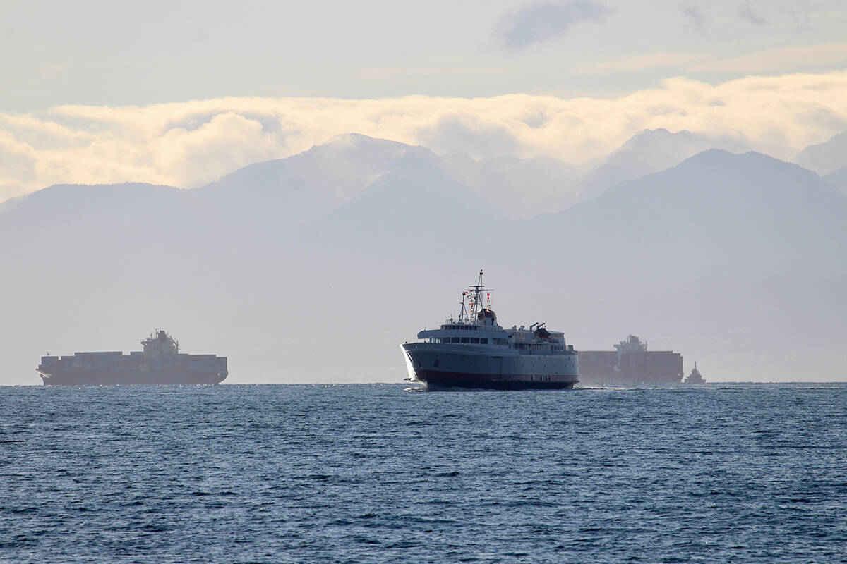 The M.V. Coho carried travellers from Port Angeles, WA to Victoria, BC for the first time since March 2020. Amy Attas Photo.