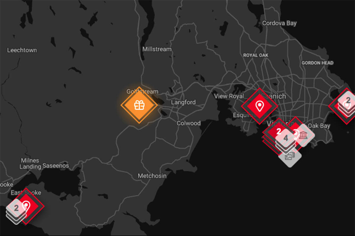 A new Netflix interactive map allows viewers to see where shows were filmed across Canada, including in Greater Victoria. (Netflix/screenshot)