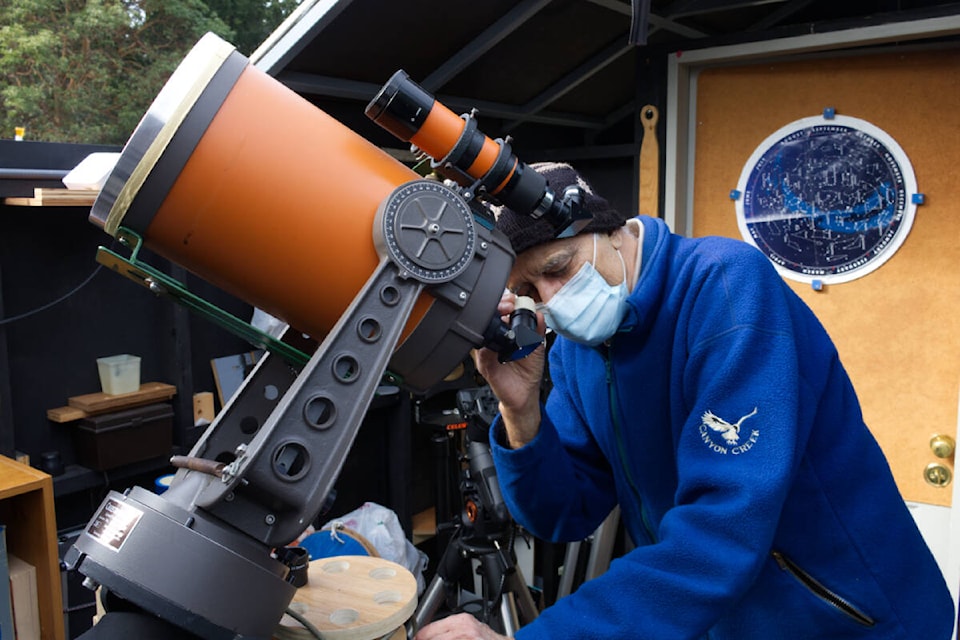 Amateur astronomer Jaskarn “Sid” Sidhu has his own observatory set up at his house in Highlands. (Bailey Moreton/News Staff)