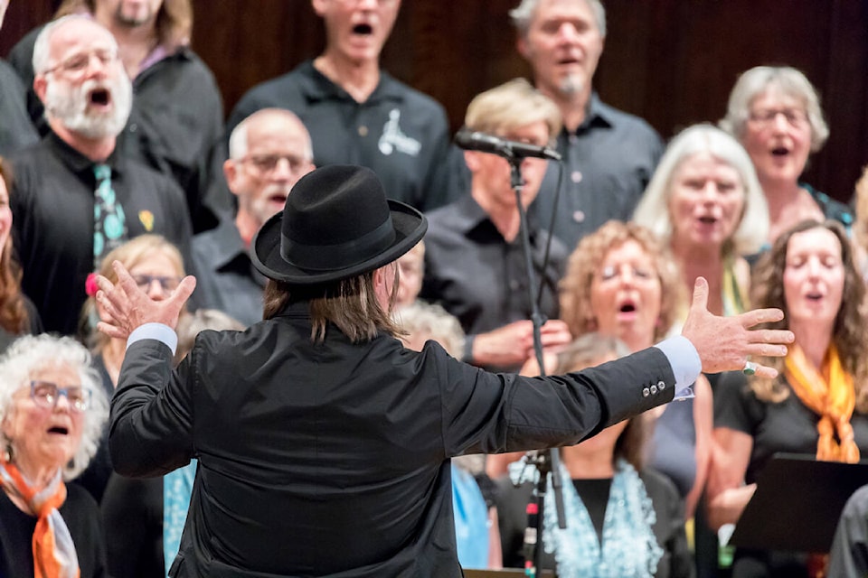 Daniel Lapp directs the Joy of Life choir, which plays a key role in the return of the Joy of Life concert to the Alix Goolden Performance Hall on April 16. (Mark Nicol/courtesy Victoria Conservatory of Music)