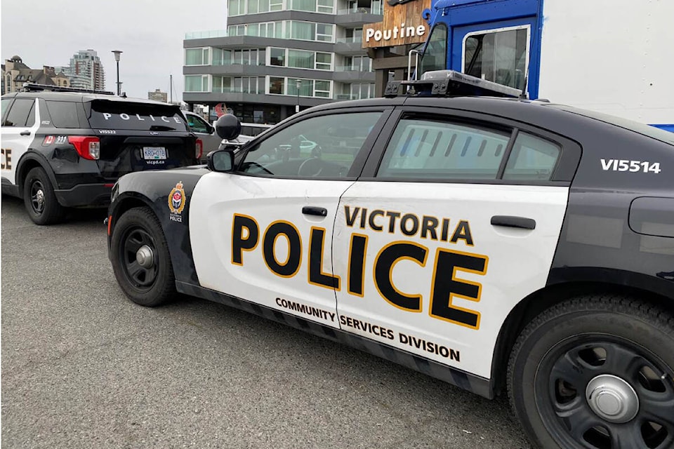 Victoria police were in the Inner Harbour and other locations Friday night as part of enforcement efforts to deter youth vandalism and violence. (Courtesy VicPD)