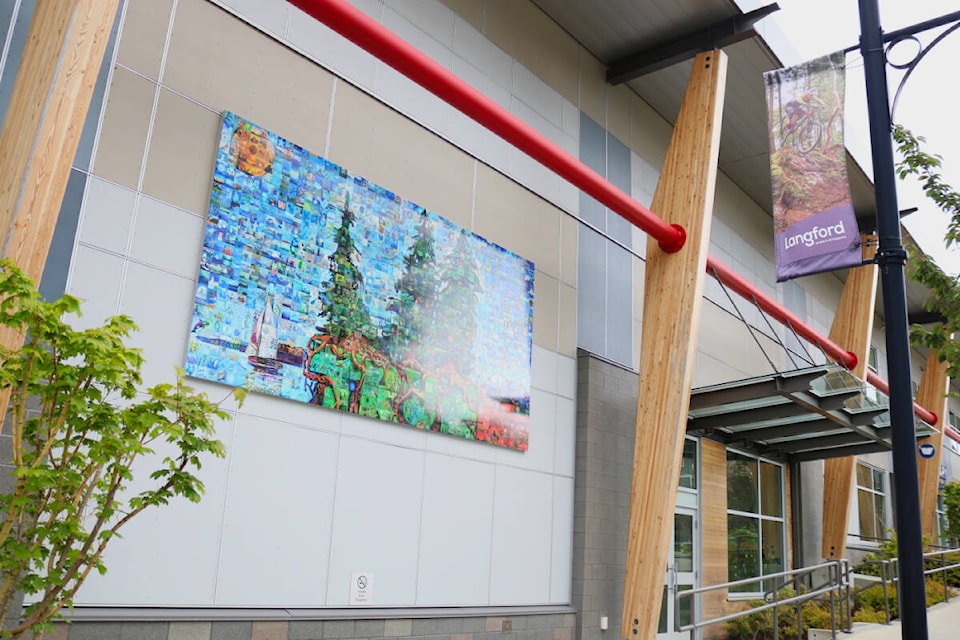 The mural is one of four being erected across the country which joined together will contain the phrase “True North (and) Strong Free.” (Bailey Moreton/News Staff)