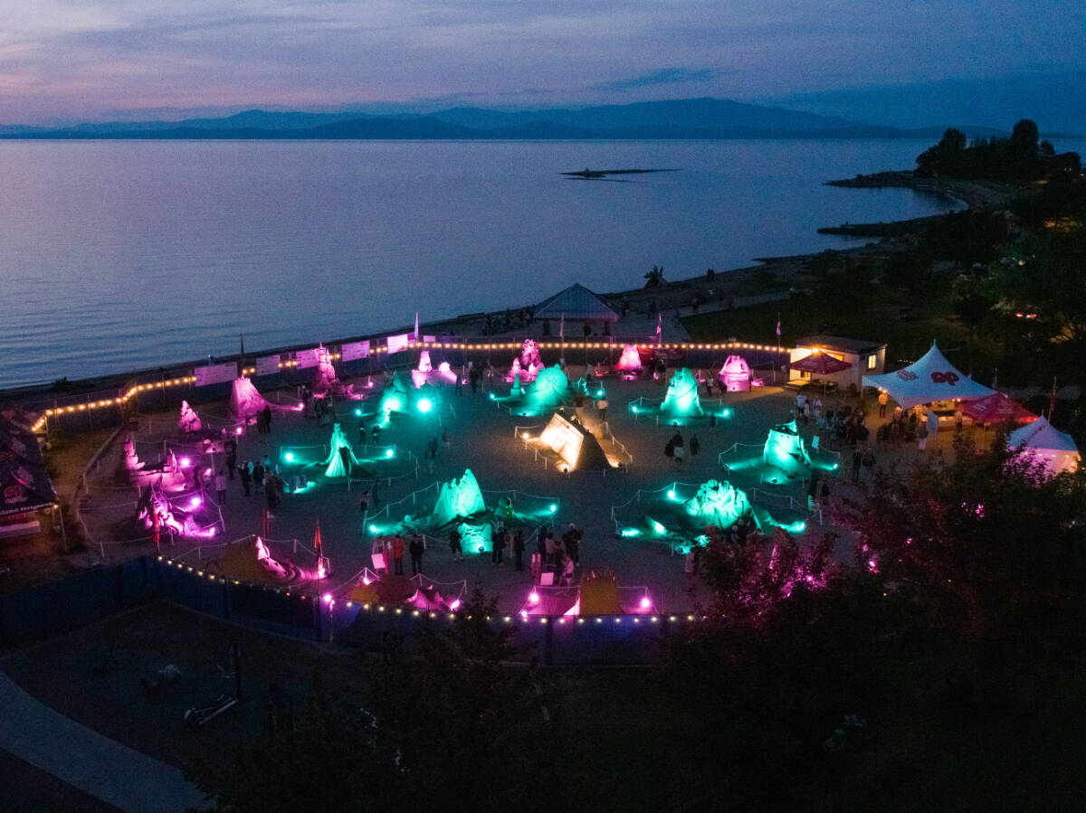 For two nights only the Sand Sculpture Exhibition is illuminated and open after dark, until 11 p.m.