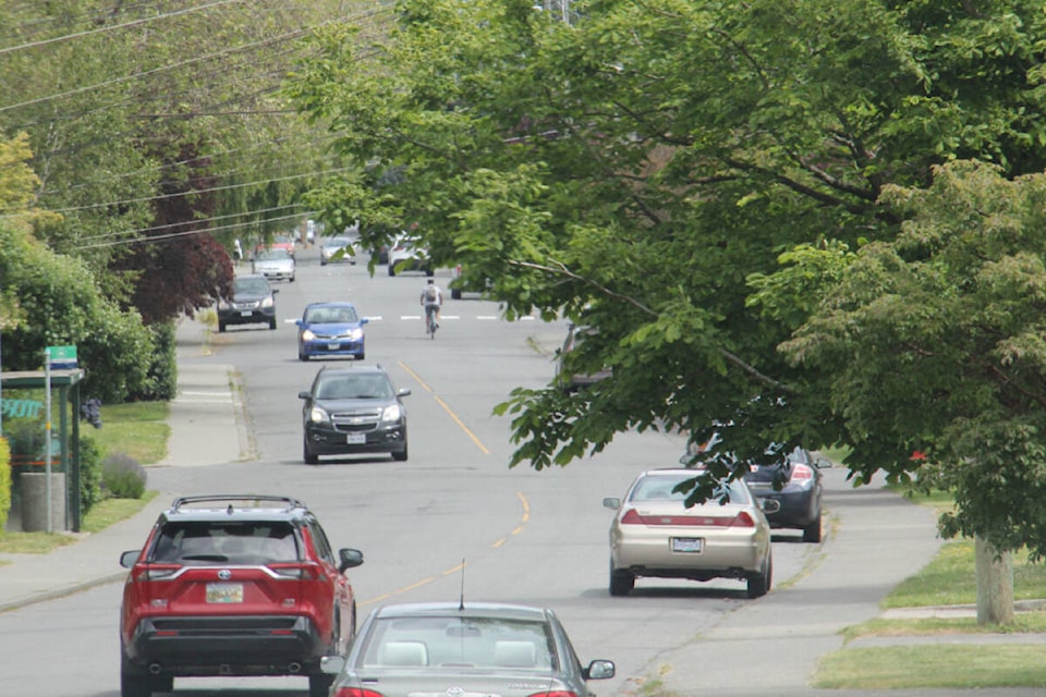 The McNeill Avenue corridor in Oak Bay, from Foul Bay Road to Transit Road, is slated for infrastructure upgrades to slow vehicle traffic. (Christine van Reeuwyk/News Staff)