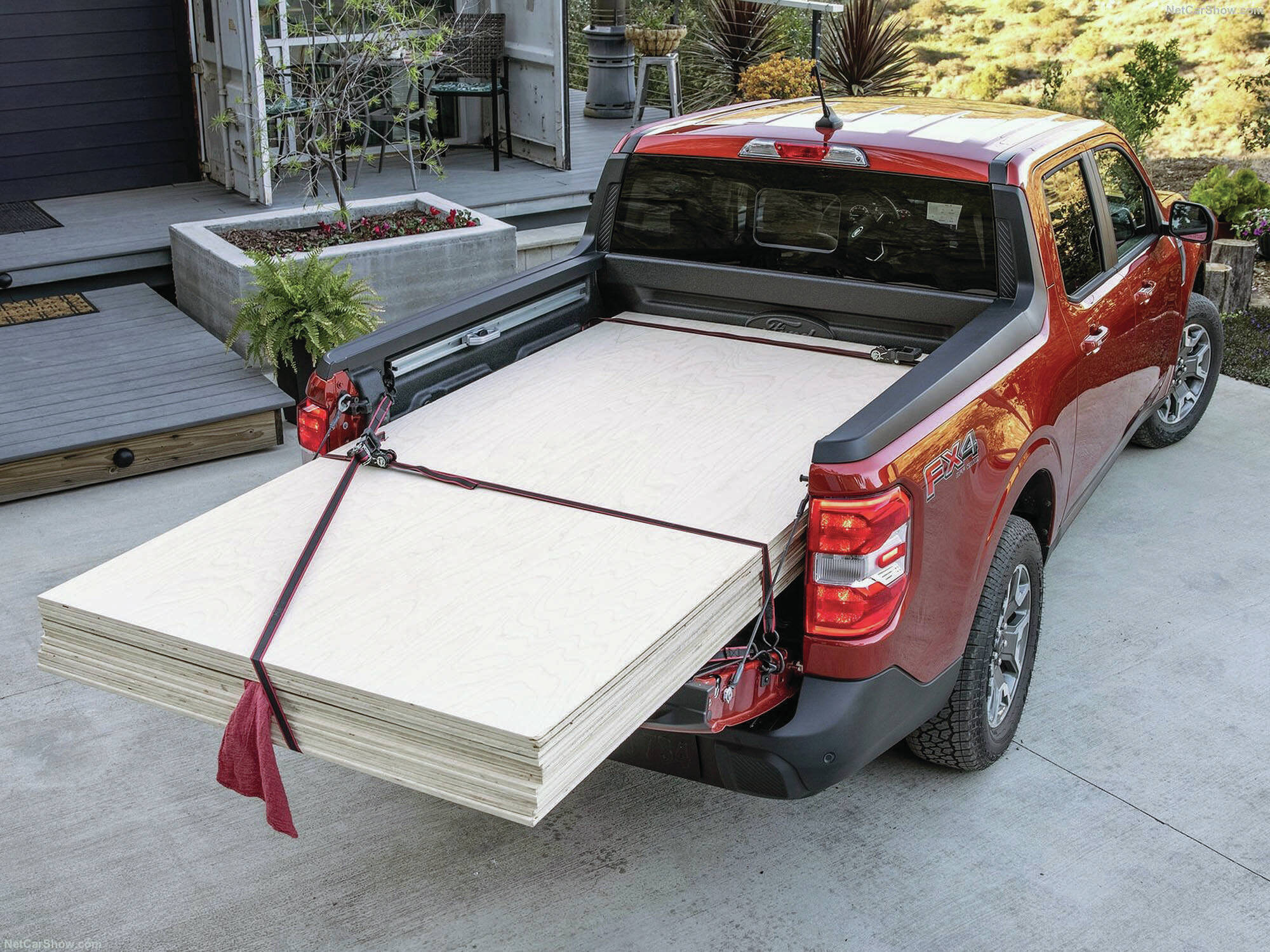 Ford claims the Maverick can carry 18 4x8 sheets of three-quarter-inch plywood flat on the load floor, but with the tailgate lowered, of course.