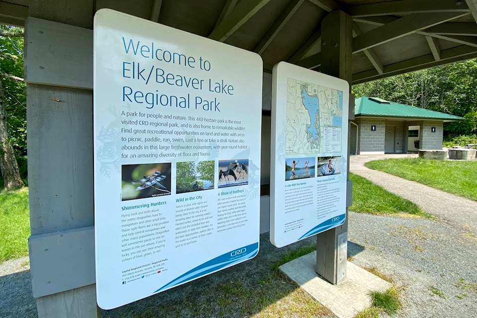Elk/Beaver Lake Regional Park offers a 10 kilometre loop trail around the perimeter of the lakes. The trail is mostly flat and is very family friendly with great views of the water and several beaches and view points to stop and relax for a bit. (Justin Samanski-Langille/News Staff)