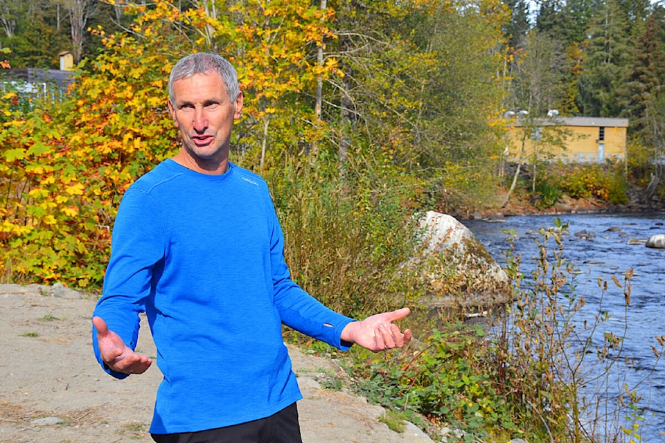 BC Hydro’s efforts to increase water flows in the Quinsam River is welcome news to Quinsam River Hatchery manager Ed Walls. Photo by Alistair Taylor/Campbell River Mirror