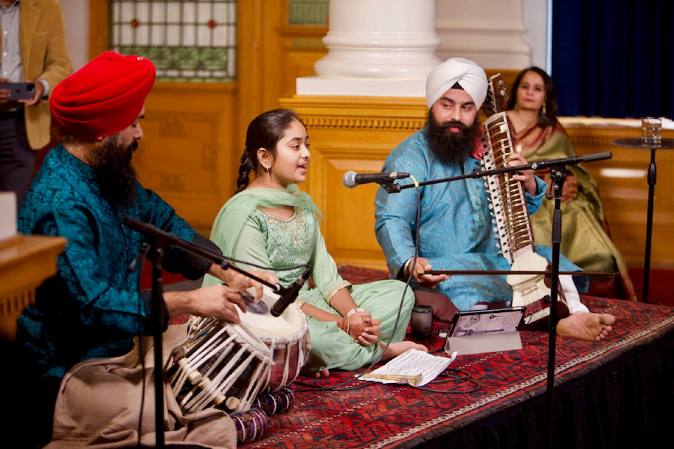 Musicians perform at a Diwali ceremony at the B.C. legislature Tuesday, Oct. 25. (Justin Samanski-Langille/News Staff)