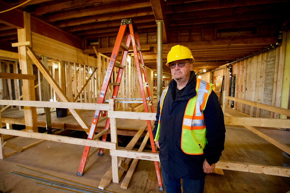 Royal Canadian Legion Branch 91 president Norm Scott stands inside the branch building as it undergoes renovations. (Justin Samanski-Langille/News Staff)