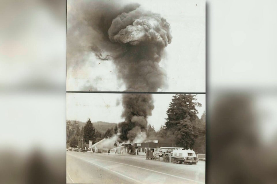 Sometime in the 1970s, what’s now known as Langford Fire Rescue responded to a large blaze at a Shell gas station, seen here. Current Fire Chief Chris Aubrey said the department’s job has evolved constantly over the 75 years it has been serving the community, always keeping up with the needs of the community. (Courtesy of Langford Fire Rescue)
