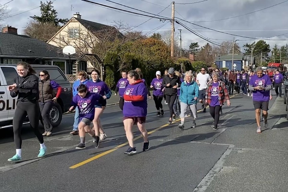 A large crowd took part in the 32nd annual Michael Dunahee Keep the Hope Alive family fun run and walk Sunday (March 26). (Brendan Mayer/News Staff)