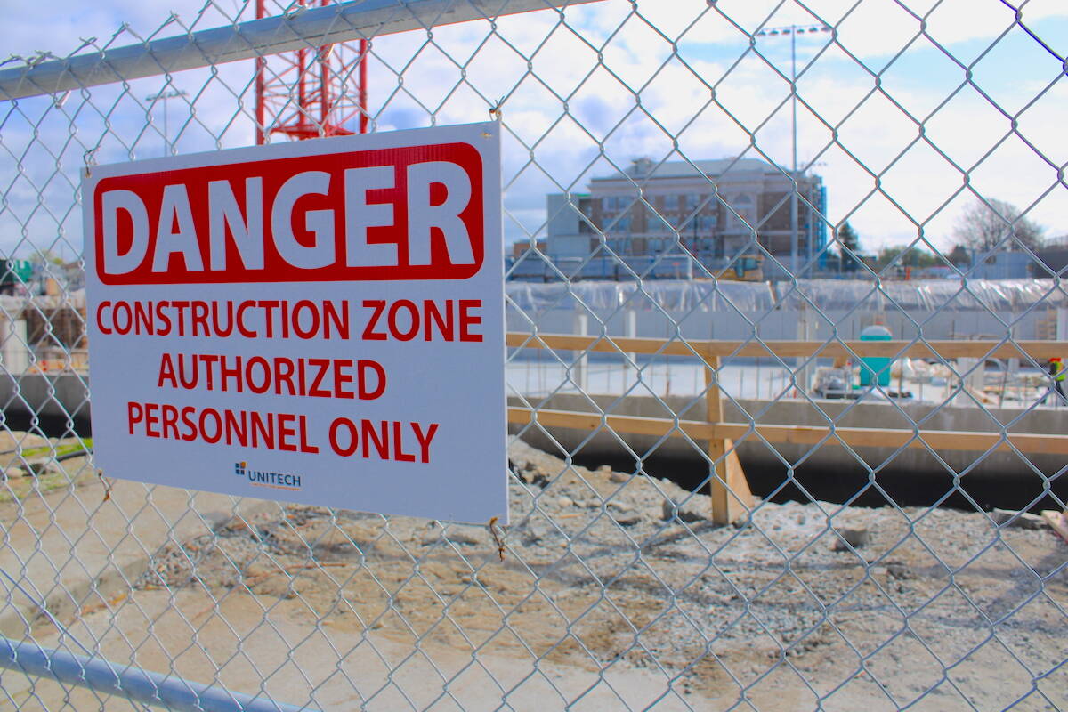 Construction is well underway on a 160-unit housing project for people with low to moderate incomes that will be adjacent to Vic High. An alumni group has taken court action over a land transfer in relation to the project. (Jake Romphf/News Staff)