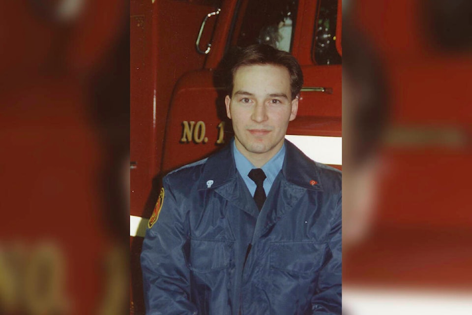 A photo of Lance Caven from the early days of his firefighting career. (Courtesy City of Langford)