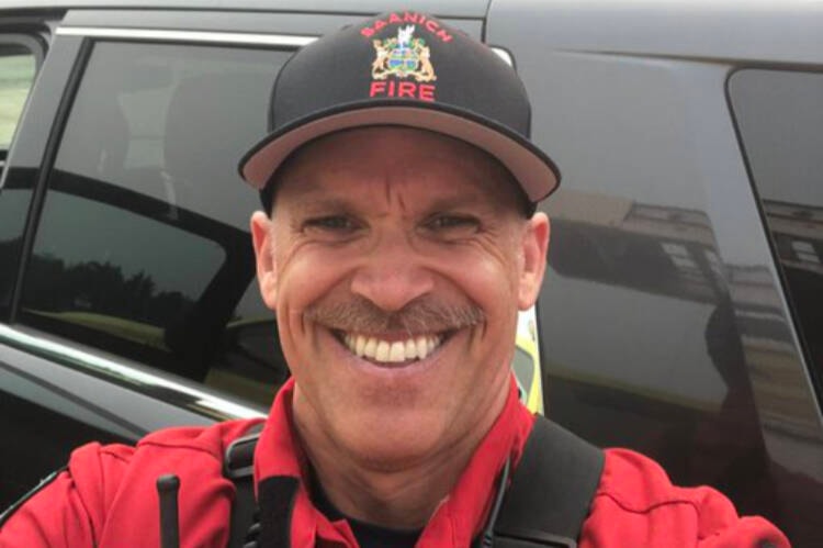 Capt. Noah Elam of the Saanich Fire Department is deployed to Fort St. John after request for support from the BC Wildfire Service. (Saanich Fire Department/Twitter)