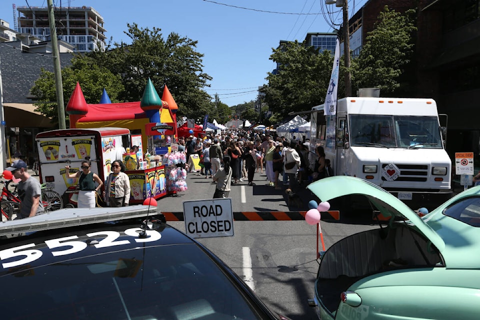 Upper Fort Street in downtown Victoria was packed Saturday, June 3, for the Upper Fort StreetFest. (Justin Samanski-Langille/News Staff)