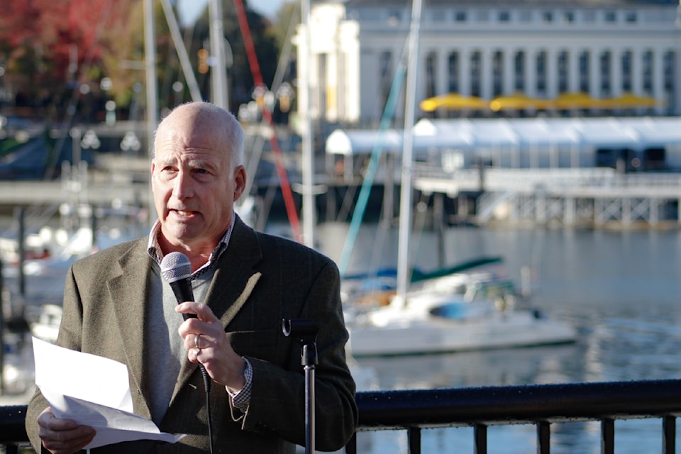 Jamie Webb, president of the Maritime Museum of B.C., spoke to reporters about the future of the museum in the Inner Harbour.