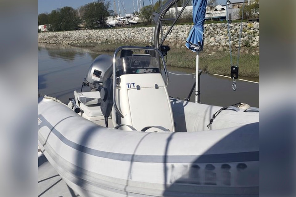 Saanich police are looking for a stolen 12-foot long inflatable boat.