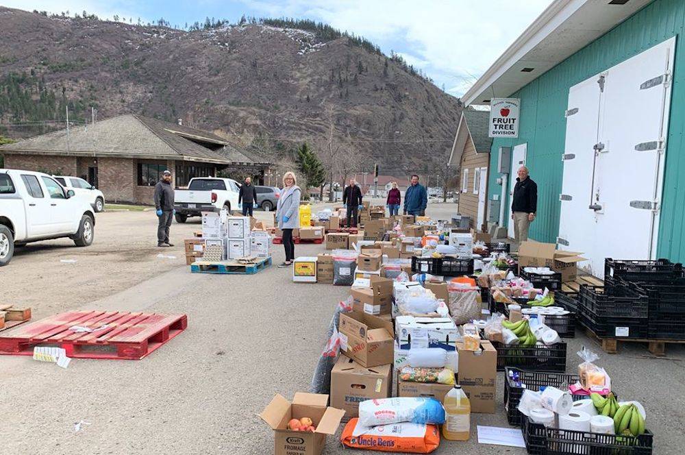 Community volunteers organizing food distribution for Bylands Nurseries on April 2, 2020, days after the outbreak was announced. (Contributed)
