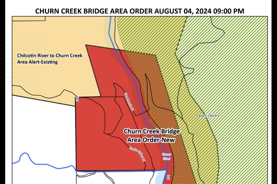 The CRD has rescinded an evacuation order in the Churn Creek Bridge Area for two parcels. 