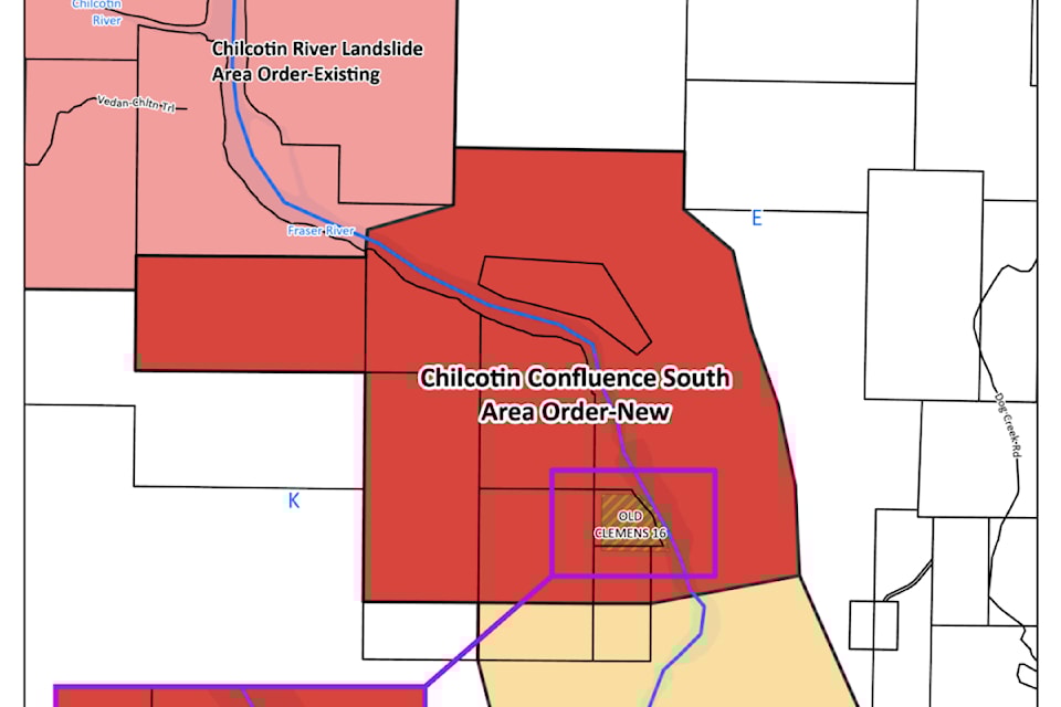 CRD EOC has issued an evacuation order for 8 parcels south of the Chilcotin River's confluence with the Fraser River. 