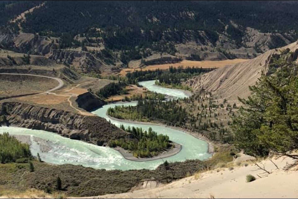 A view of Farwell Canyon and the Pothole Ranch prior to the Chilcotin River landslide of Aug. 5, 2024. 