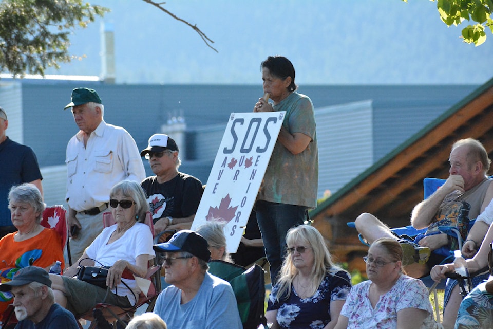 Darleen Herriett made a sign to attend a health care rally in Williams Lake Friday, Aug. 2. 