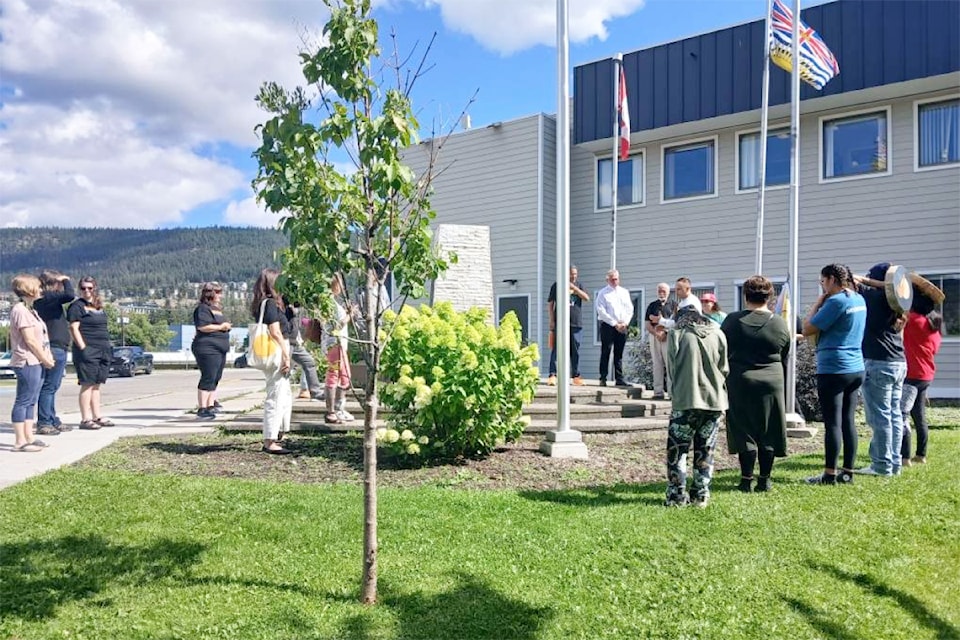 A Pride flag was raised on Aug. 19 to fly over Williams Lake city hall for Pride in the Puddle. 