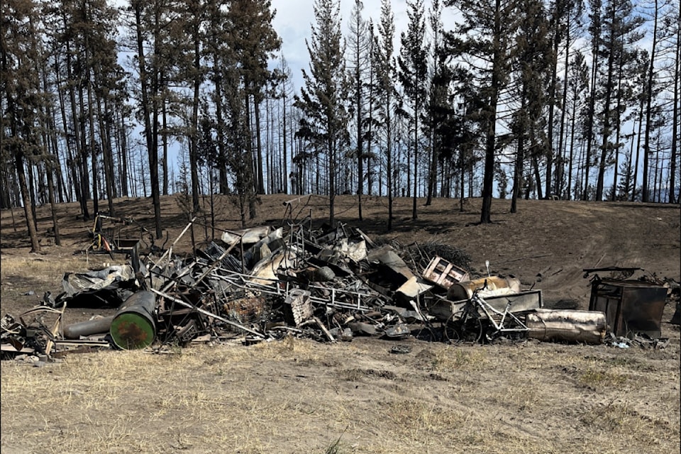 Piles of metal collected in Venables Valley as part of the Shetland Creek wildfire cleanup. 