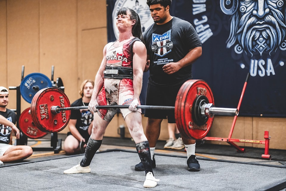Williams Lake powerlifter Tia Braithwaite competes at the 2024 WPC World Championships in Chicago, Illinois.
