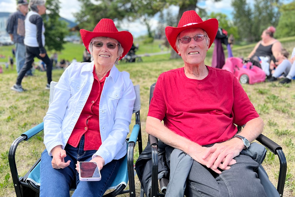Louise Roi and Glen Gustafson had a great spot to hear the live musical entertainment during Canada Day celebrations in Boitanio Park. 