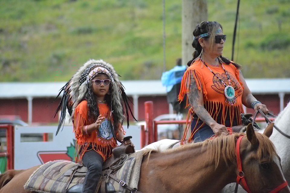 The Every Child Matters Cross Country Wagon group arrives at the Williams Lake Stampede Friday, June 28. 