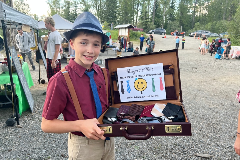 Thayus De Groot was enjoying Arts on the Fly, and selling some ties as he did so.
