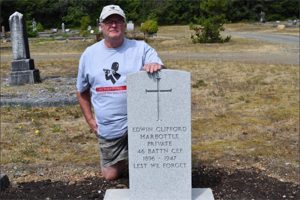 Ted Usher of Comox volunteers with the Last Post Fund Unmarked Grave Program. 