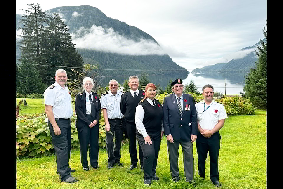 From left to right: Laurence Spencer, Vicki Zaurrini, Jamie Neil, Roman Lademann, Capt. Nadine Hasted, Ron Richards and Tyler Smith.